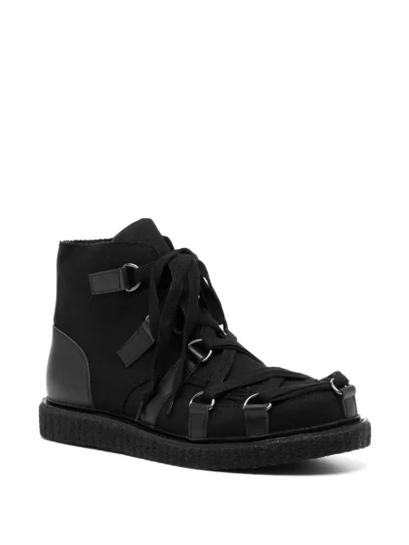 Nėriniuotos auliniai batai Yohji Yamamoto su raišteliais juoda