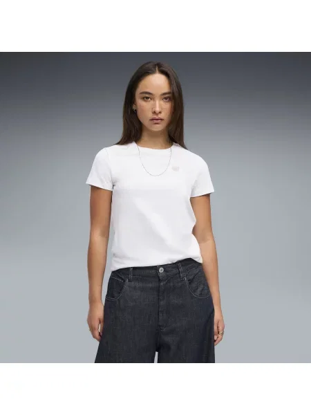 PUMA koszulka Essentials Elevated OdzieÅ¼ BiaÅ‚y S biała