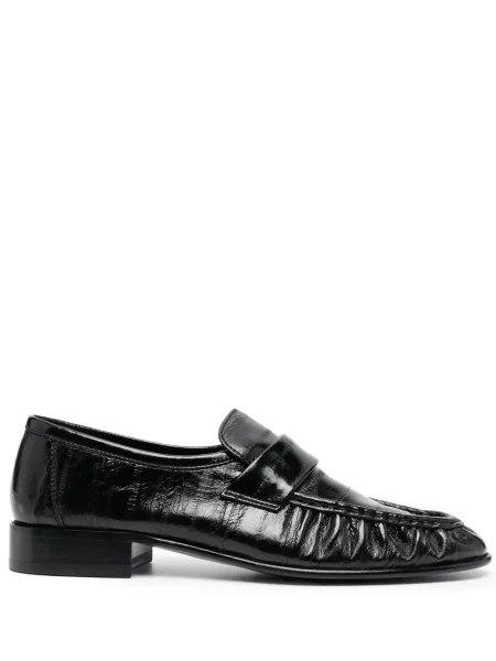 Pantofi loafer The Row din piele slip-on negru