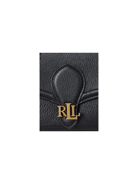 Bőr bőr táska Lauren Ralph Lauren fekete