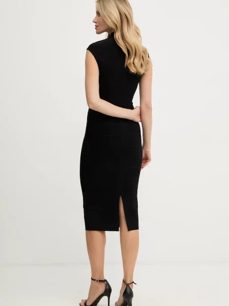 Herve Leger rochie Davina midi mulata negru