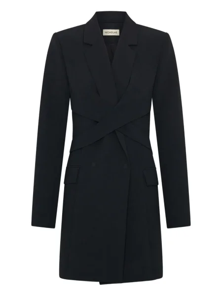 Mała sukienka mini Nicholas dwurzędowa garniturowa czarna