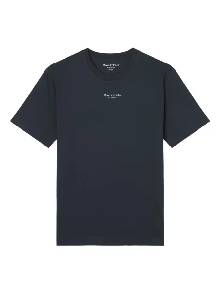 Tricou polo Marc O'polo cu decolteu rotund cu autograf albastru