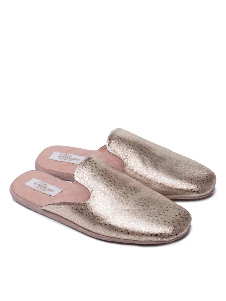 Кожаные тапочки Pellagio золотые