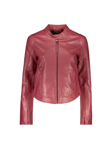 Kurtka skórzana Desigual czerwona