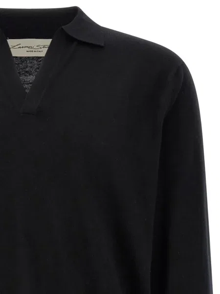 Lung tricou polo Larmeri Studio negru
