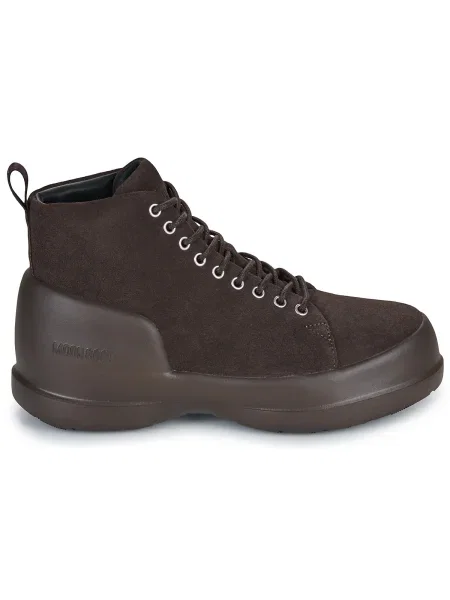 Pantofi Moon Boot cu șireturi din piele de căprioară maro