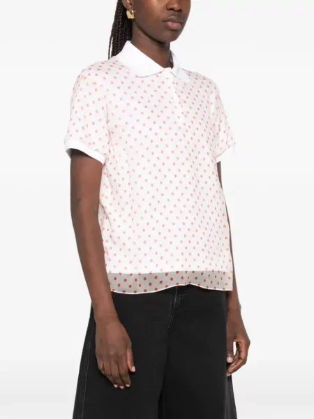 Koszulka polo N°21 w grochy biała