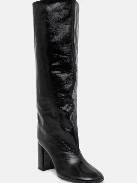 Кожаные утепленные сапоги Answear.lab черные