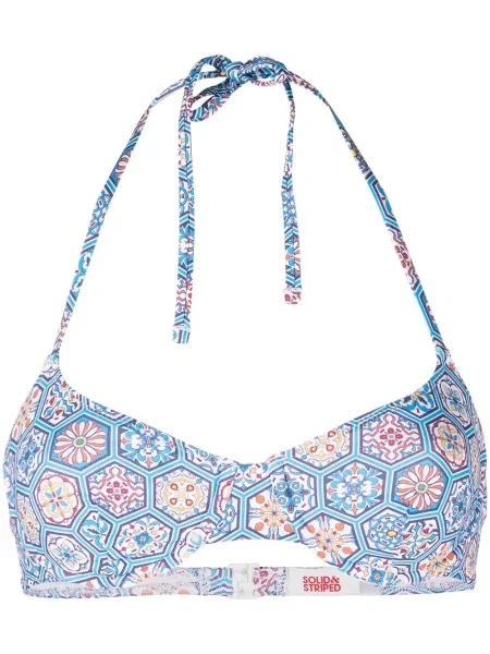 Bikini Solid & Striped w paski niebieski