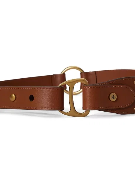 Lauren Ralph Lauren širok pas usnjeni rjava