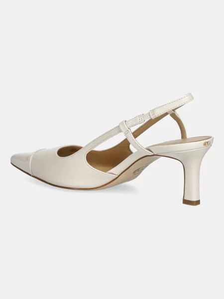 MICHAEL Michael Kors stilettos de piele Alora Toe Cap Mid Sling bej alb