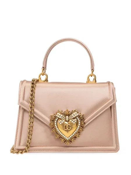 Geantă Dolce & Gabbana Devotion din satin roz