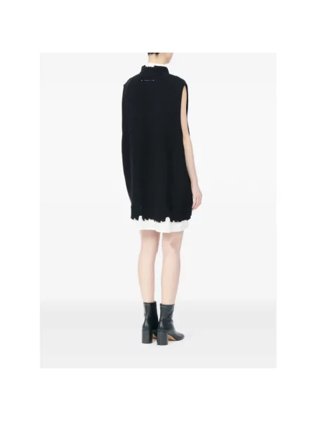 Sukienka Mm6 Maison Margiela z przetarciami czarna