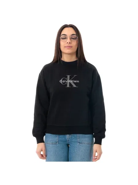 Calvin Klein Jeans Mikina šedá / černá bílá