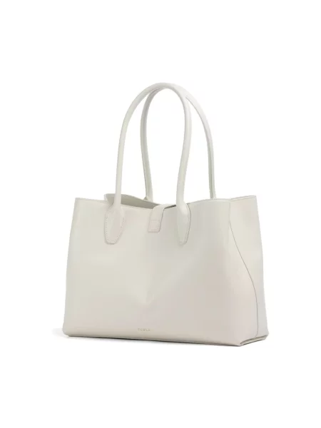 Shopperka Furla skórzana biała