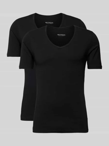T-shirt z dekoltem w serek Mcneal czarna