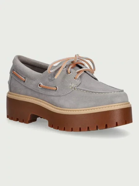 Timberland Stone Street Boat mocasini cu platformă pentru femei din piele întoarsă