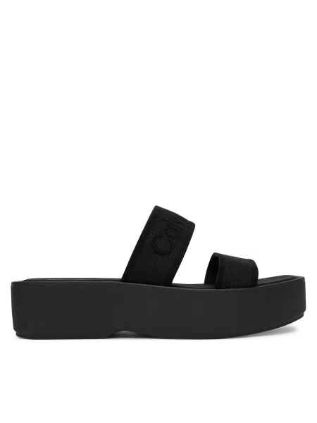 Šlepetės Calvin Klein Flatform Sndl Webbing juoda