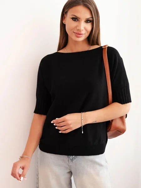 Pulover Kesi Włoski scurt negru