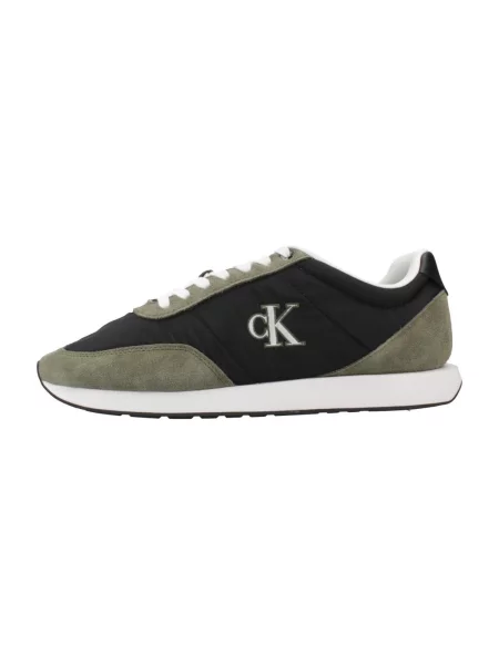 Calvin Klein Sneakers RETRO cu adaos de piele verde