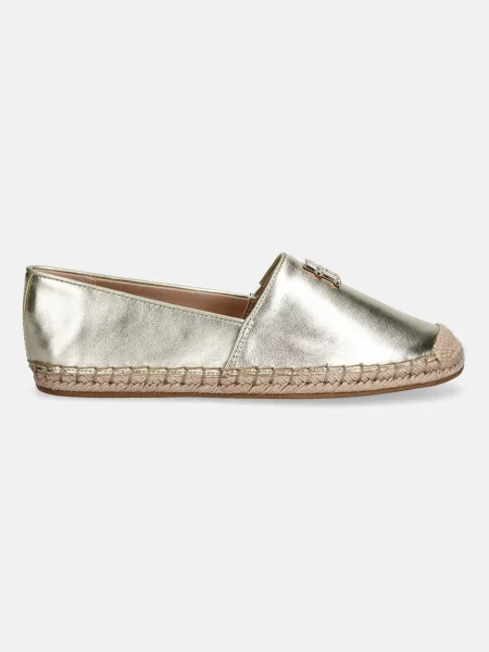 Kožené espadrilky Tommy Hilfiger s autogramom