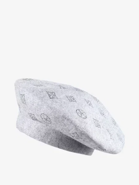 Czapka Beret w Naszywki w Cyrkonie Nlaria szara