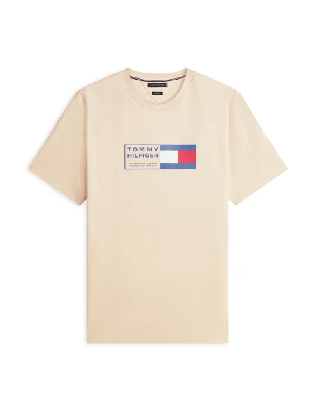 TOMMY HILFIGER Tricou BRAND LOVE / bleumarin / roșu / alb bej
