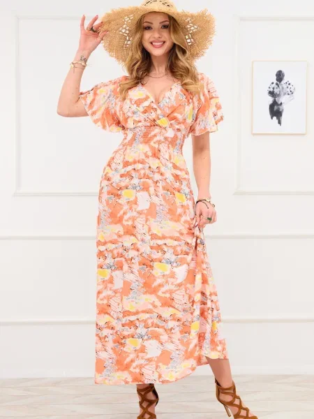 Dolgo obleka maxi obleka Resti oranžna