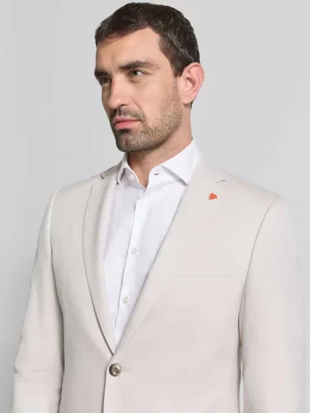 Kompletny garnitur o kroju slim fit z z patką Roy Robson biały
