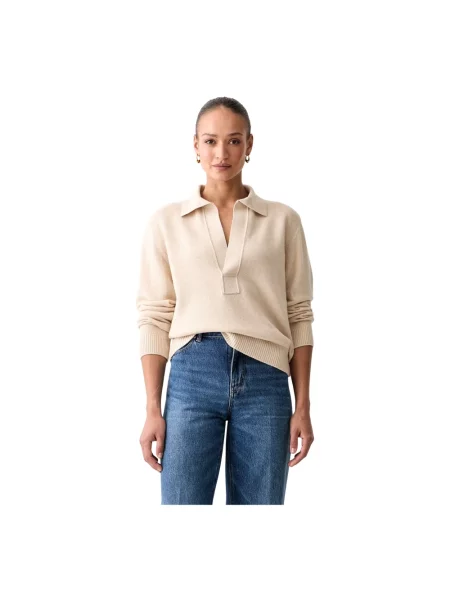 Sweter Victoria Beckham wełniany beżowy