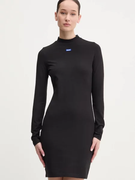 Hugo Blue rochie mini mulată negru