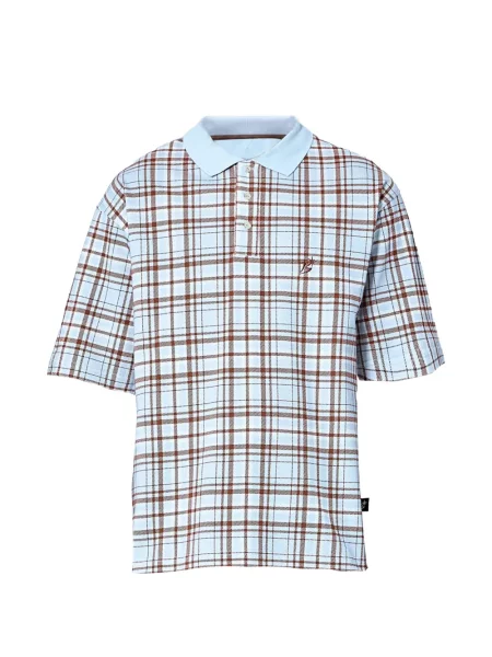 Tricou polo Bott în carouri albastru
