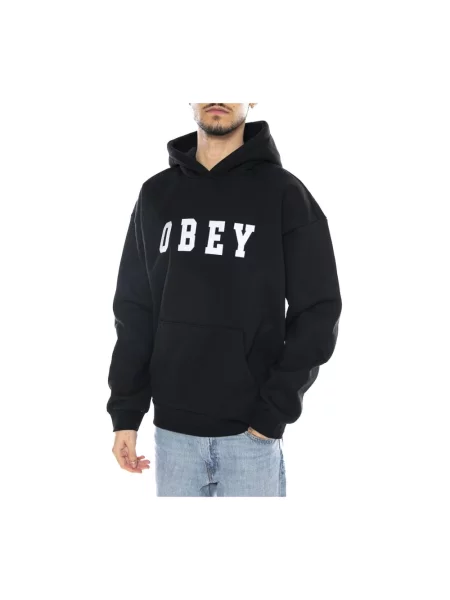 Bluza z kapturem Obey z kapturem czarna
