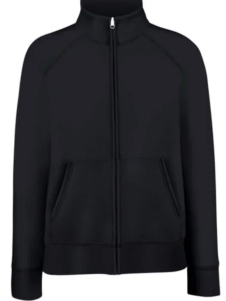 Hanorac cu fermoar Fruit Of The Loom cu guler de stand-up negru