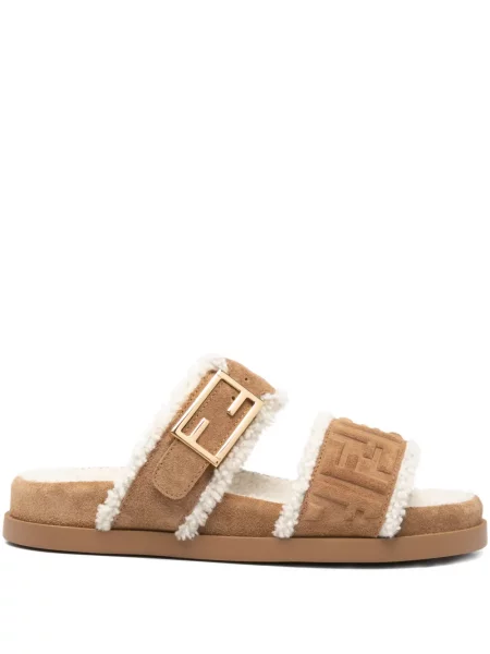Sandale Fendi din piele de căprioară