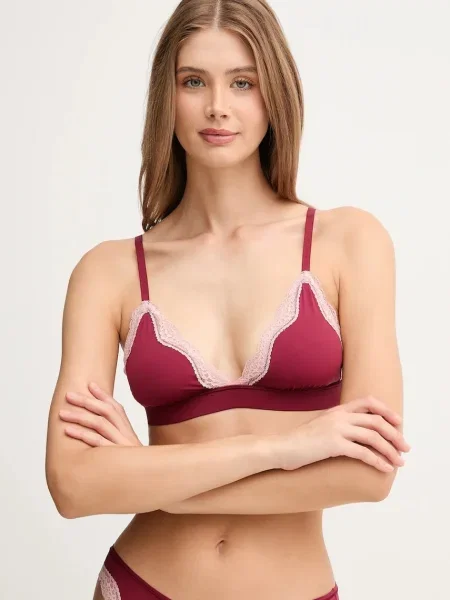 Сутиен Tommy Hilfiger с изчистен дизайн бордо