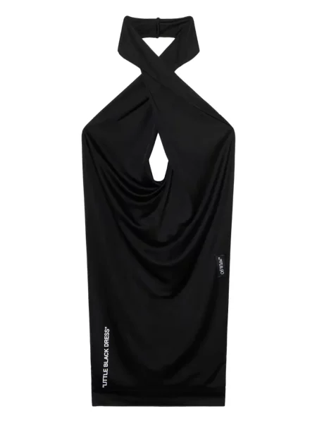 Rochie mini Off-white cu spatele deschis de costum alb
