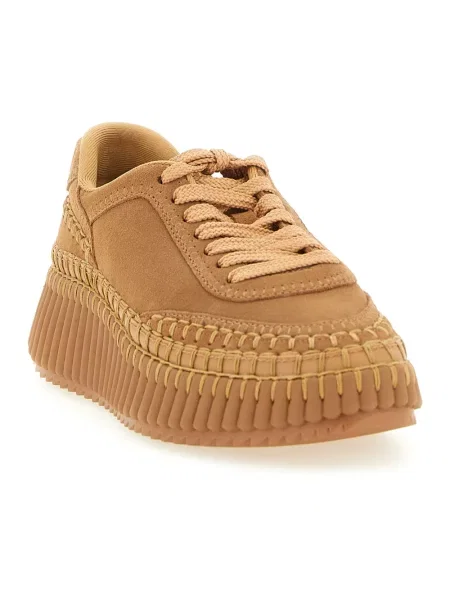 Sneakersy Chloe Nama skórzane beżowe