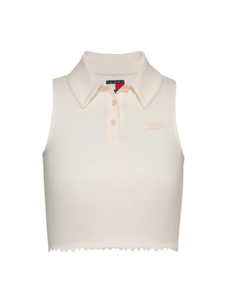 Krótki top Tommy Jeans biały