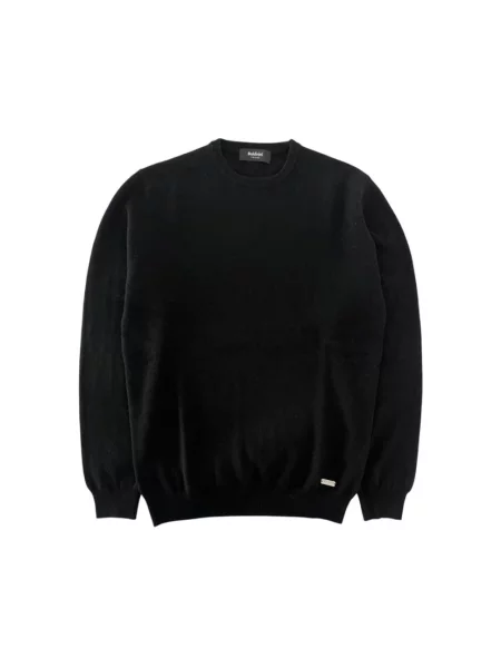 Sweter Baldinini z kaszmiru z okrągłym dekoltem czarny