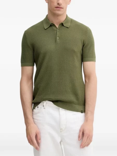Scurt tricou polo Benetton tricotate verde