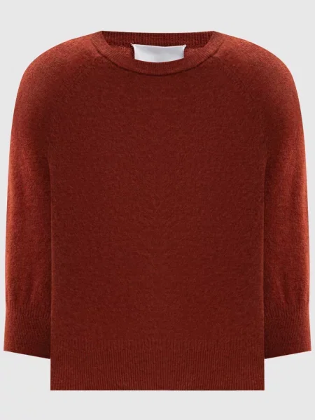 Теракотовий джемпер з вовною з короткими рукавами 3.1 Phillip Lim червоний