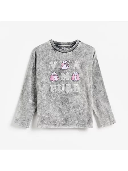Reserved tričko s dlouhými rukávy Pusheen tmavě šedá