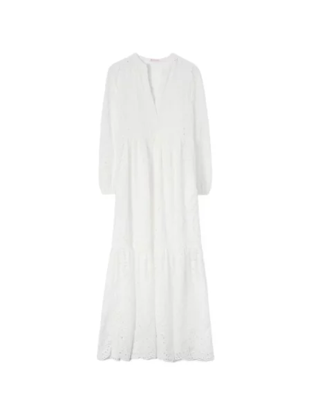 Rochie maxi Mc2 Saint Barth cu broderie alb