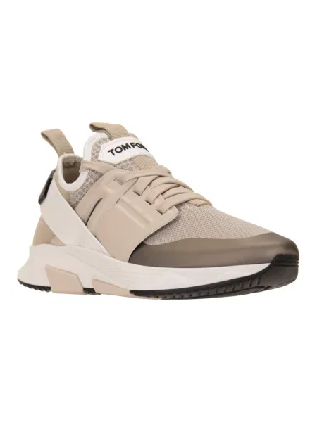 Sneakersy Tom Ford skórzane beżowe