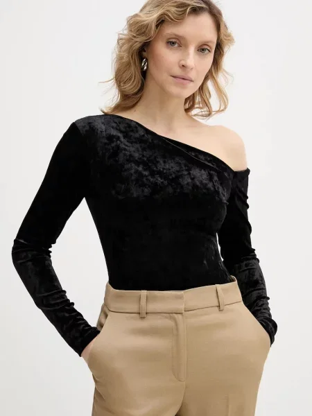 Bodi Guess iz pliša črna