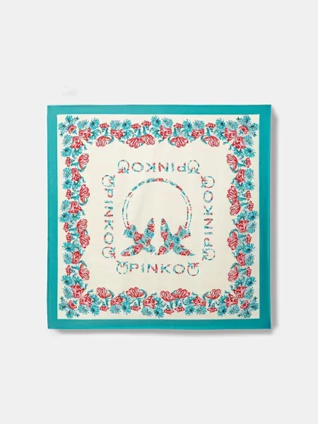 Fular Pinko de mătase turcoaz