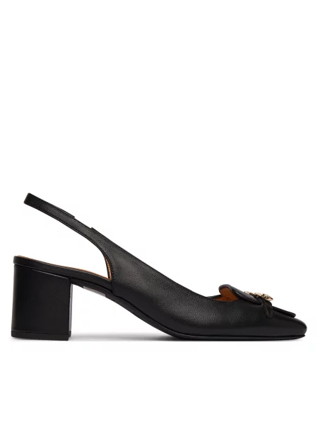 Love Moschino bőr flip-flop fekete