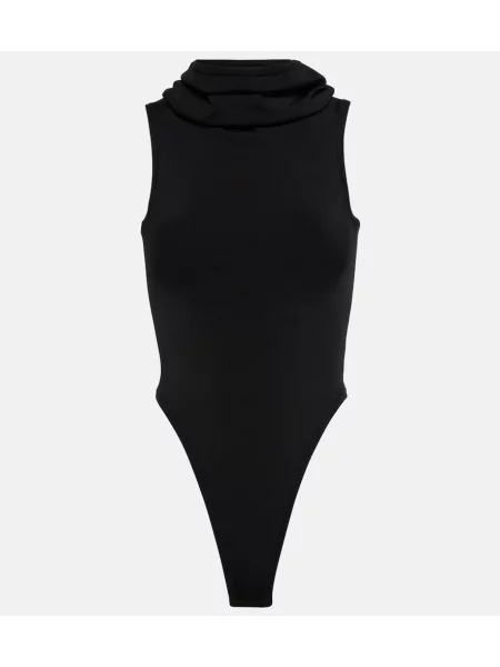 Body Alaïa cu glugă negru